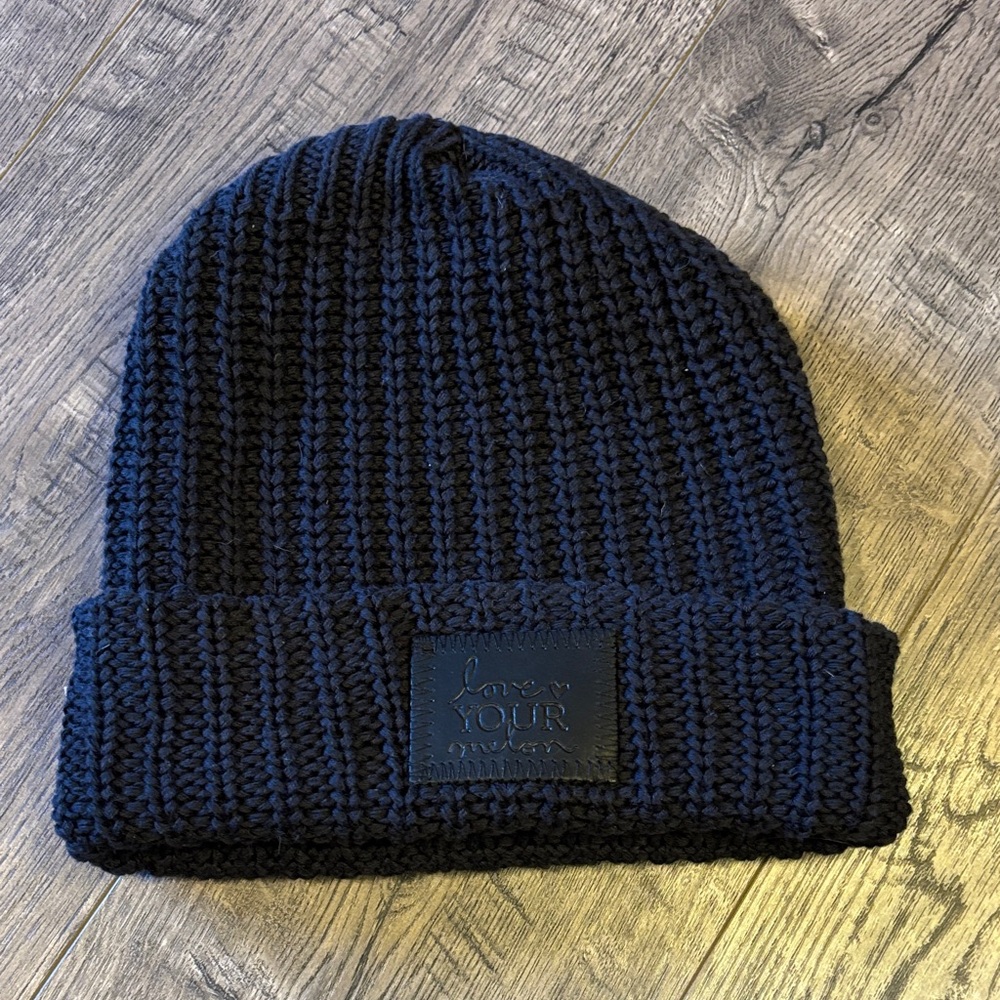 Love Your Melon Dark Blue Knit Beanie